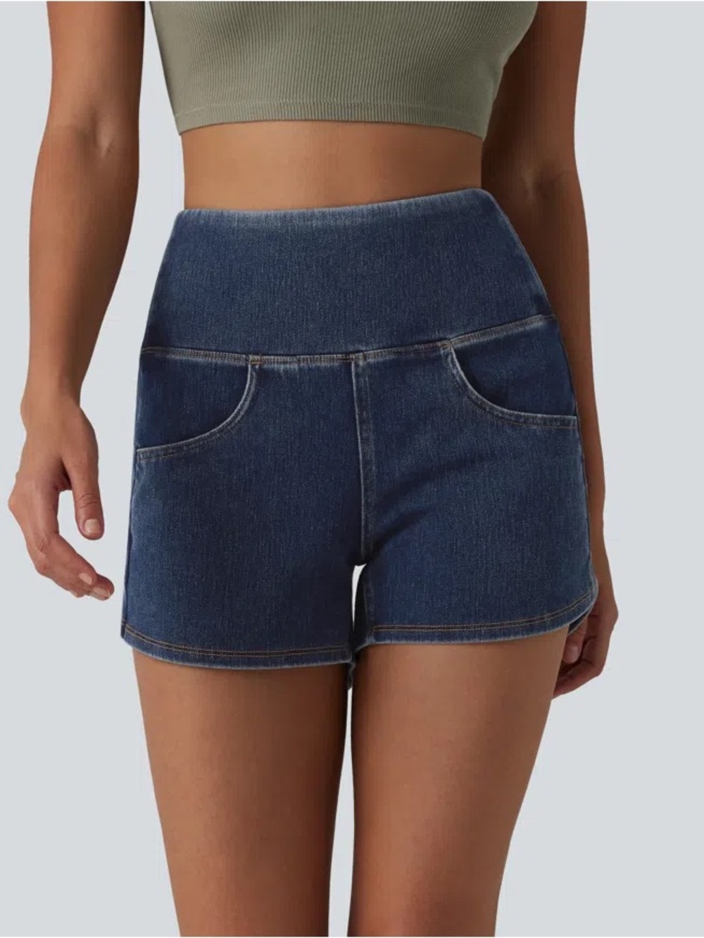 New HALARA Flex high waisted denim shorts